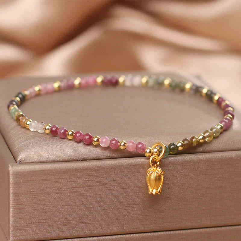 Wear FengShui Colorful Tourmaline Flowers Positive Bracelet