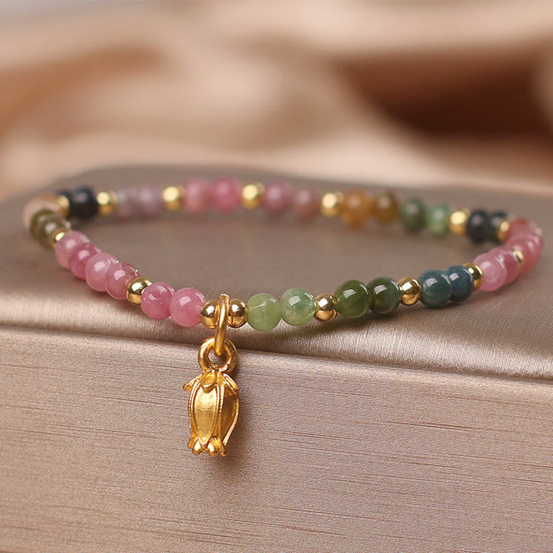 Wear FengShui Colorful Tourmaline Flowers Positive Bracelet