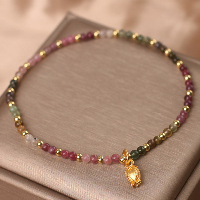 Wear FengShui Colorful Tourmaline Flowers Positive Bracelet