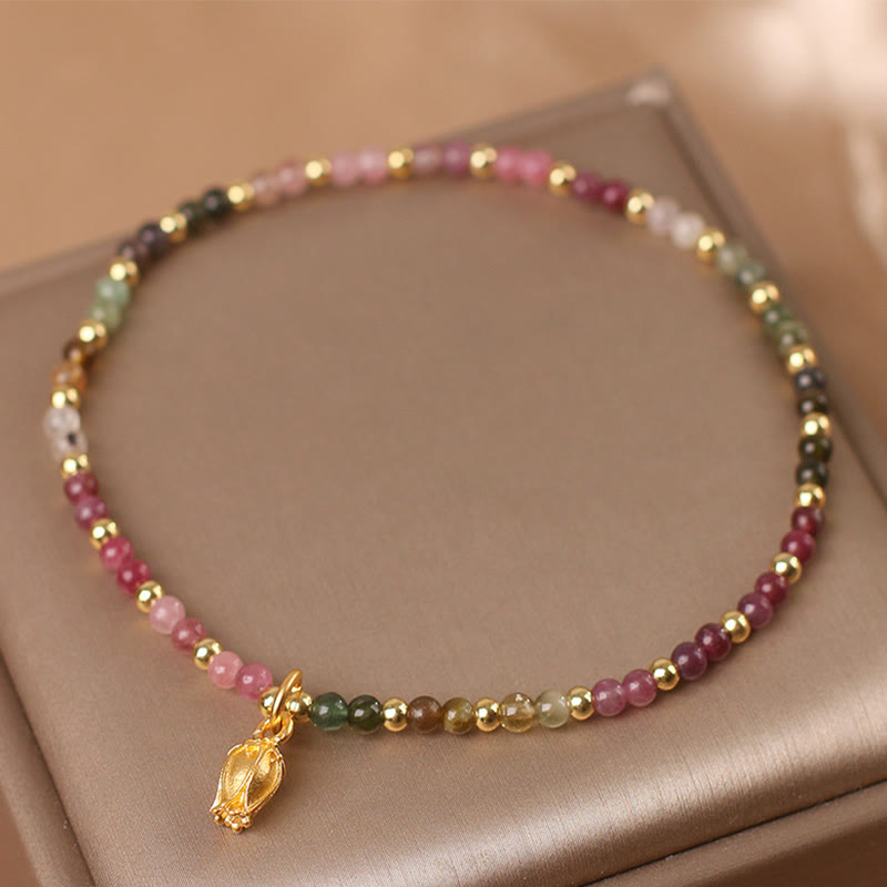 Wear FengShui Colorful Tourmaline Flowers Positive Bracelet
