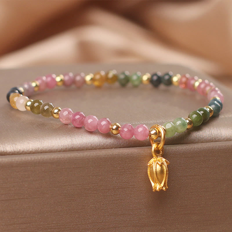 Wear FengShui Colorful Tourmaline Flowers Positive Bracelet