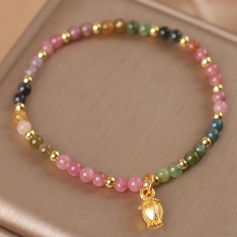 Wear FengShui Colorful Tourmaline Flowers Positive Bracelet
