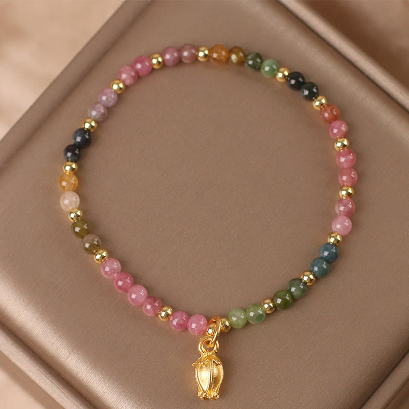 Wear FengShui Colorful Tourmaline Flowers Positive Bracelet