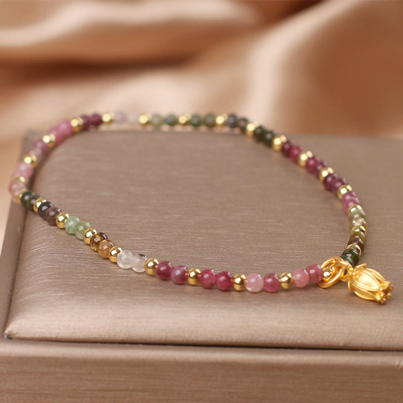 Wear FengShui Colorful Tourmaline Flowers Positive Bracelet