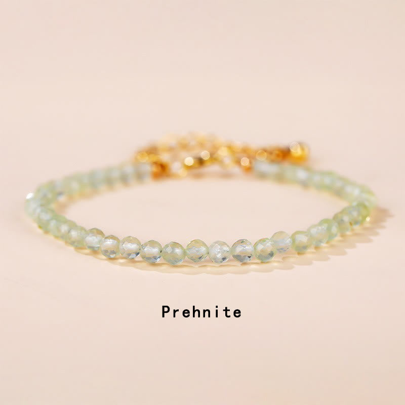 Wear FengShui Strawberry Quartz Prehnite Peridot Lazurite Pink Crystal Tourmaline Healing Chain Bracelet