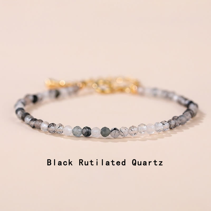 Wear FengShui Strawberry Quartz Prehnite Peridot Lazurite Pink Crystal Tourmaline Healing Chain Bracelet