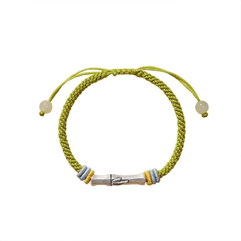 Wear FengShui 999 Sterling Silver Red String Bamboo Enlightenment Bracelet