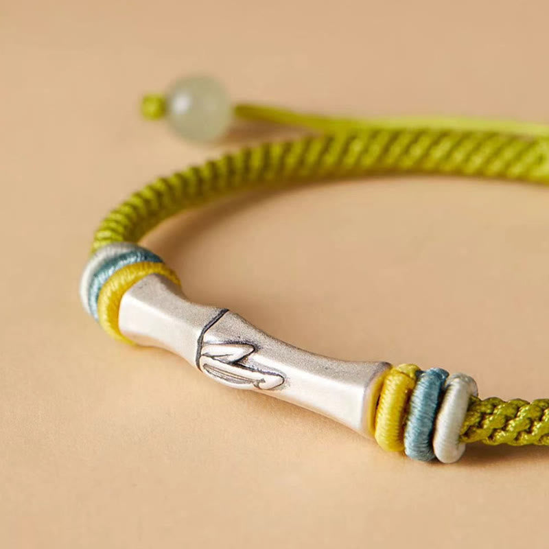 Wear FengShui 999 Sterling Silver Red String Bamboo Enlightenment Bracelet