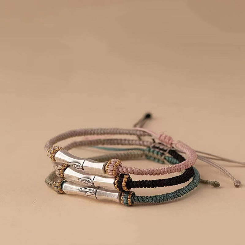 Wear FengShui 925 Sterling Silver Bamboo Protection Braided Bracelet