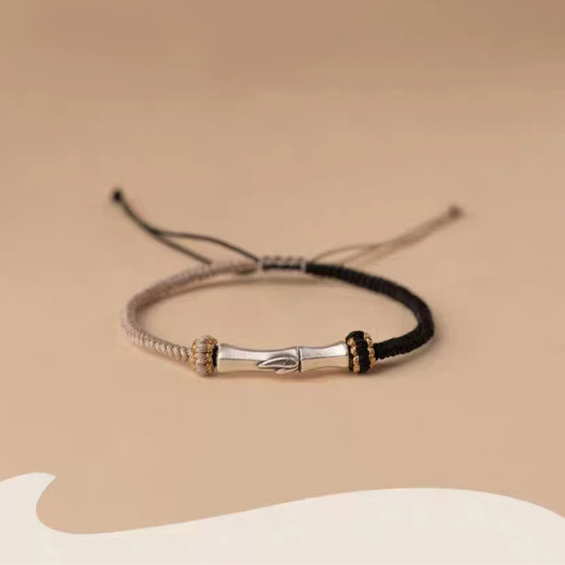 Wear FengShui 925 Sterling Silver Bamboo Protection Braided Bracelet