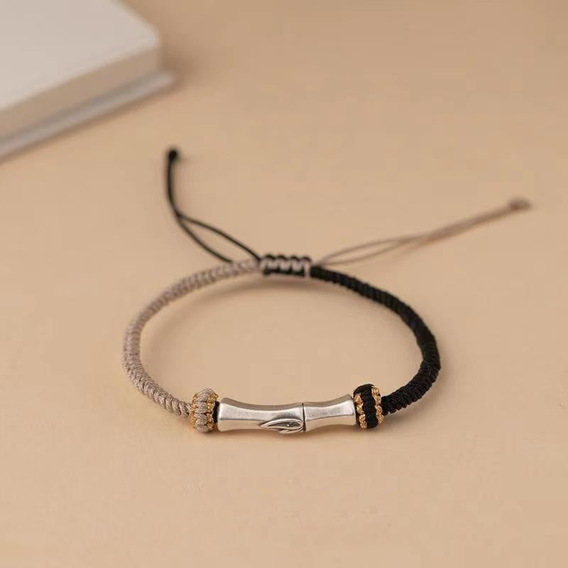 Wear FengShui 925 Sterling Silver Bamboo Protection Braided Bracelet