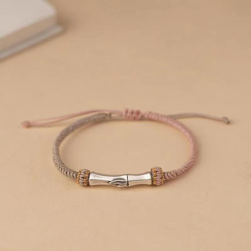 Wear FengShui 925 Sterling Silver Bamboo Protection Braided Bracelet