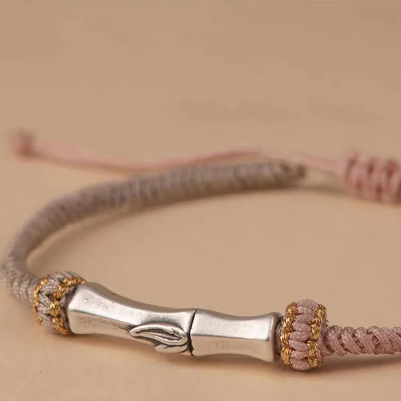 Wear FengShui 925 Sterling Silver Bamboo Protection Braided Bracelet