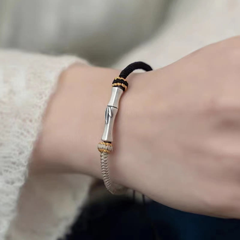 Wear FengShui 925 Sterling Silver Bamboo Protection Braided Bracelet