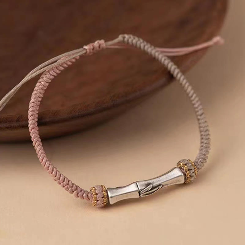 Wear FengShui 925 Sterling Silver Bamboo Protection Braided Bracelet