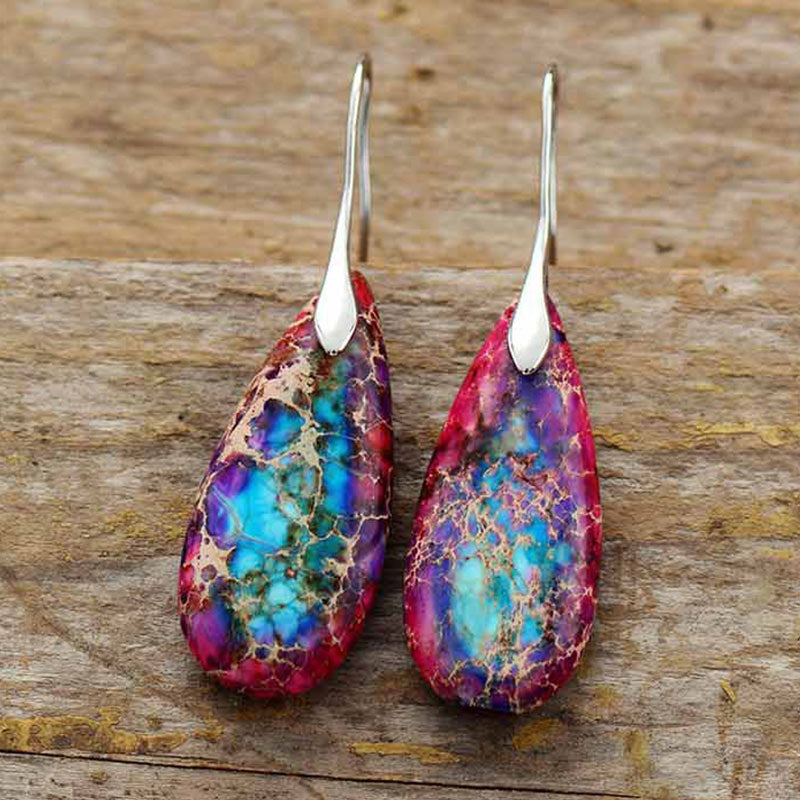 Wear FengShui Emperor Stone Crystal Happiness Earrings