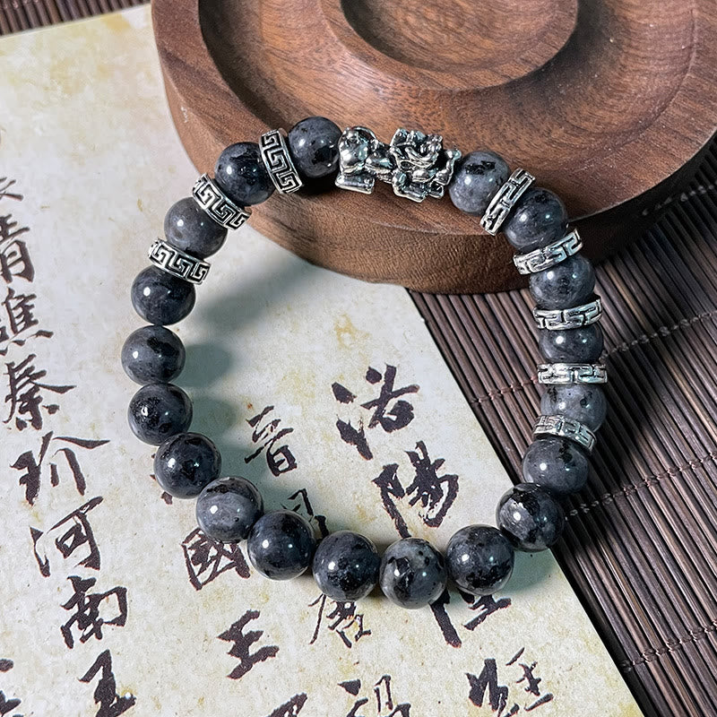 Wear FengShui Black Glitter Stone PiXiu Power Bracelet