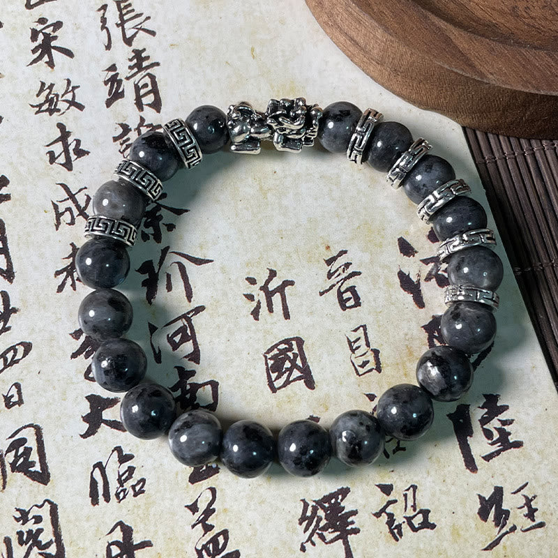 Wear FengShui Black Glitter Stone PiXiu Power Bracelet