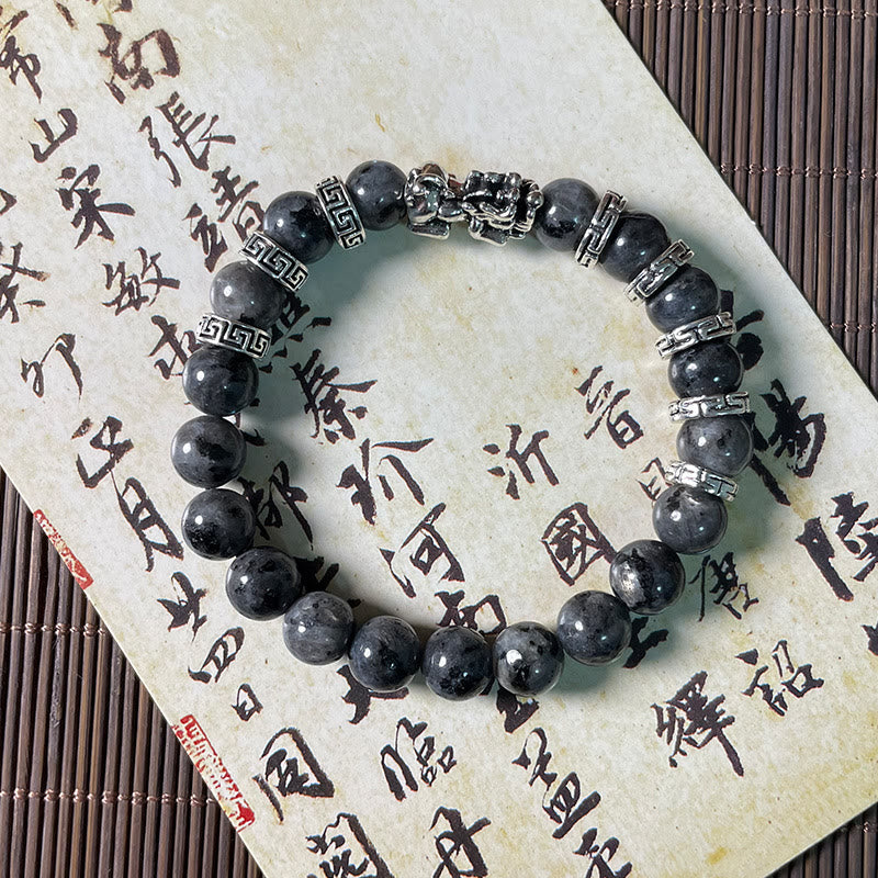 Wear FengShui Black Glitter Stone PiXiu Power Bracelet