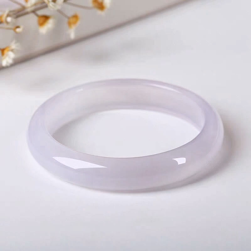 Wear FengShui Natural Chalcedony Positive Energy Bracelet Bangle