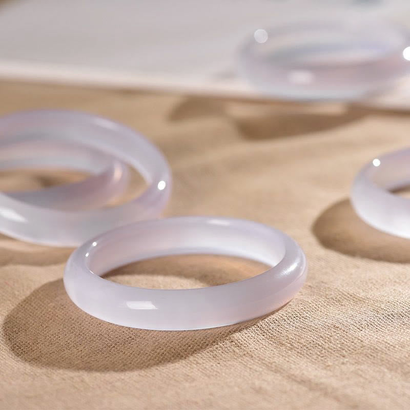 Wear FengShui Natural Chalcedony Positive Energy Bracelet Bangle