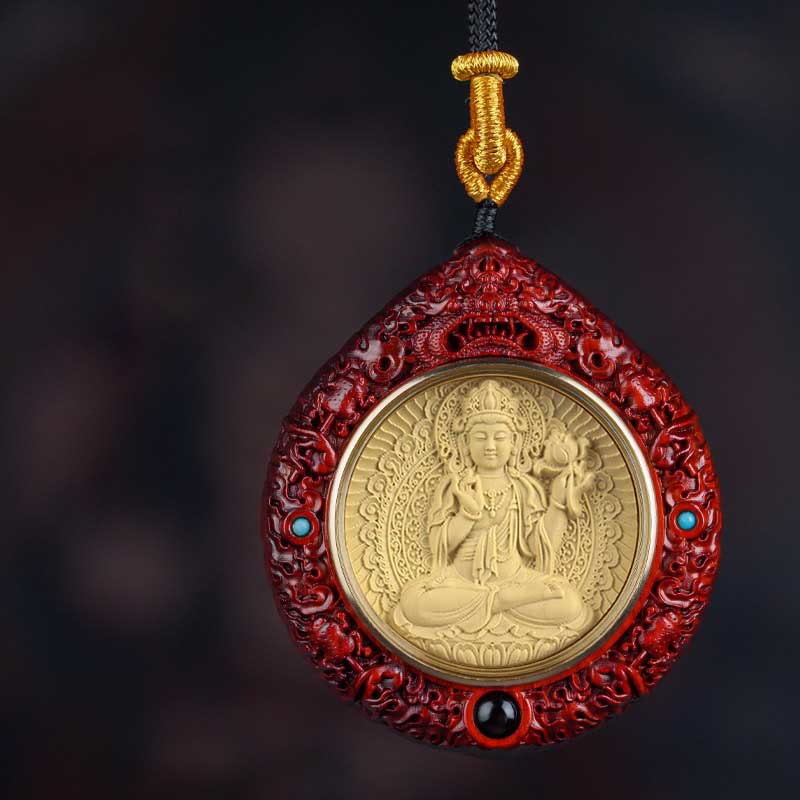 Wear FengShui Chinese Zodiac Natal Buddha Small Leaf Red Sandalwood Ebony Longevity Necklace Pendant
