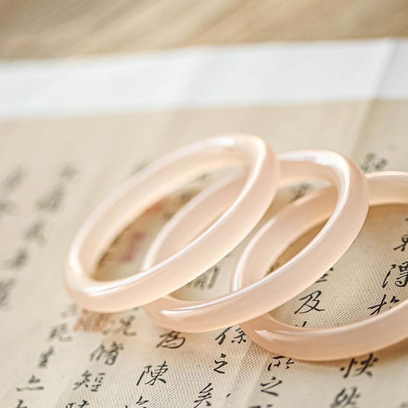 Wear FengShui Natural Dusty Rose Pink Jade Self-Love Bracelet Bangle