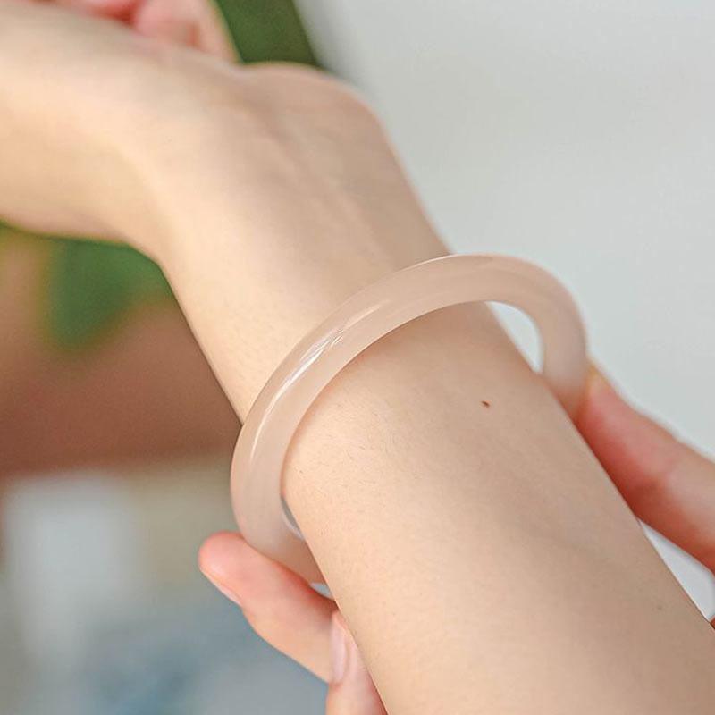 Wear FengShui Natural Dusty Rose Pink Jade Self-Love Bracelet Bangle