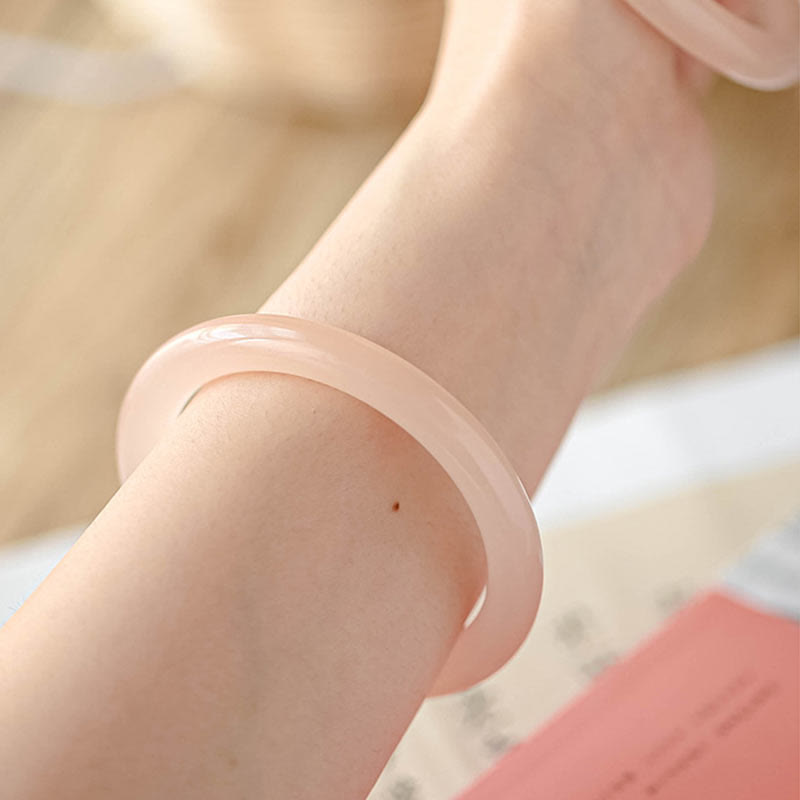 Wear FengShui Natural Dusty Rose Pink Jade Self-Love Bracelet Bangle