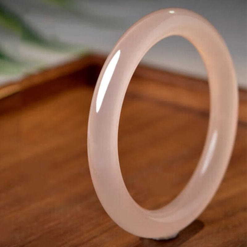 Wear FengShui Natural Dusty Rose Pink Jade Self-Love Bracelet Bangle