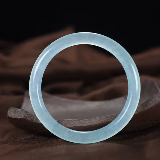 Wear FengShui Blue Chalcedony Emotional Balance Energy Bracelet Bangle