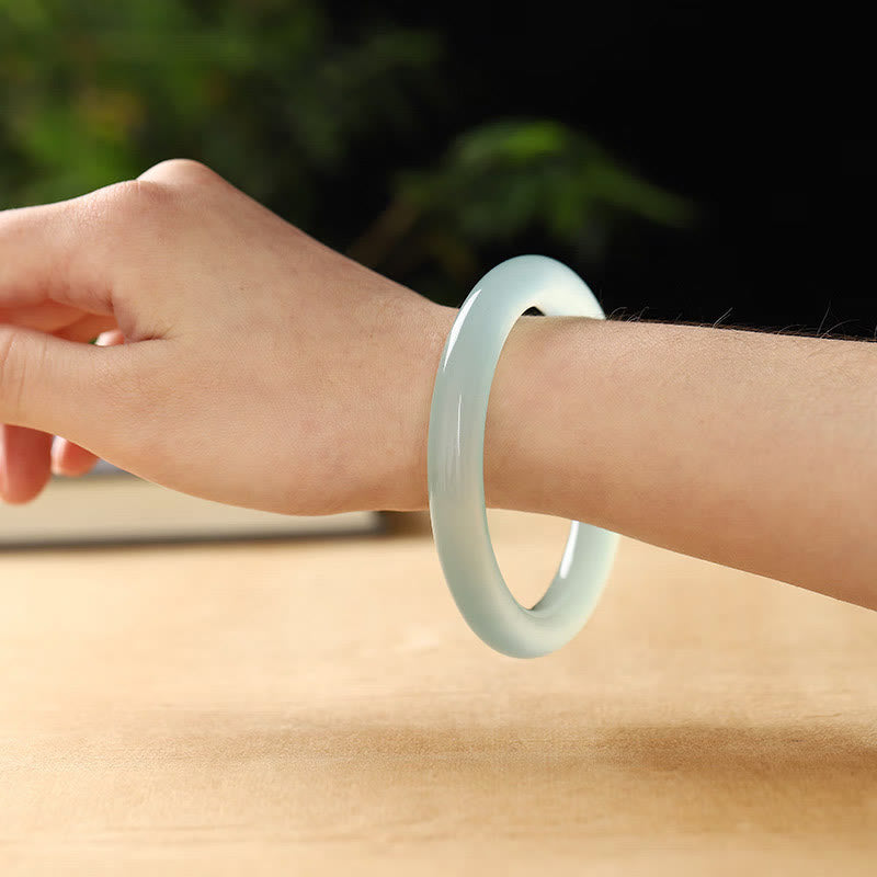 Wear FengShui Blue Chalcedony Emotional Balance Energy Bracelet Bangle