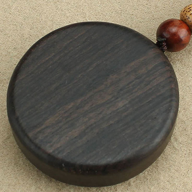 Wear FengShui Copper Coin Attract Wealth Ebony Wood Red Sandalwood Luck Key Chain Decoration