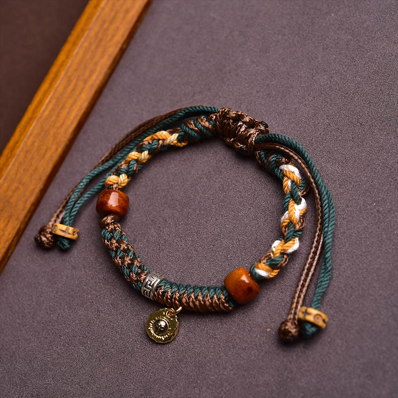 Wear FengShui Tibetan Bone Beads Luck Rope Bracelet