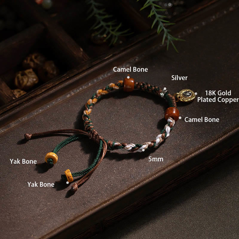 Wear FengShui Tibetan Bone Beads Luck Rope Bracelet