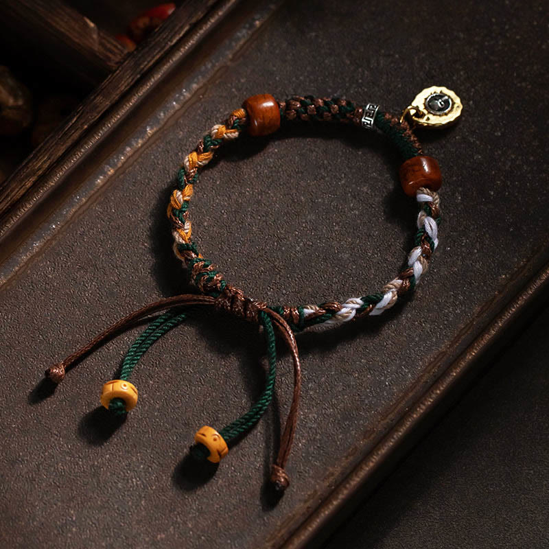 Wear FengShui "Cheers to Harmony and Blessings" Tibetan Rope Bracelet Includes Gift Message Card
