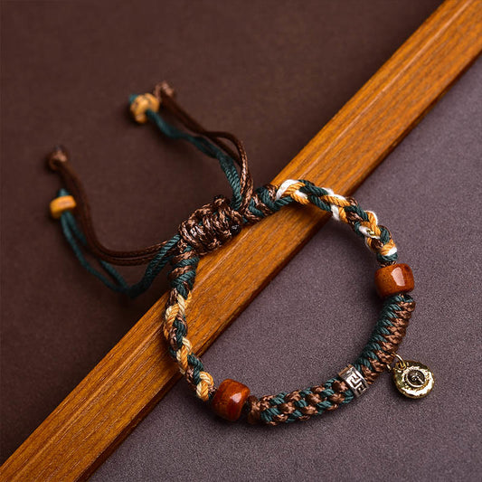 Wear FengShui Tibetan Bone Beads Luck Rope Bracelet