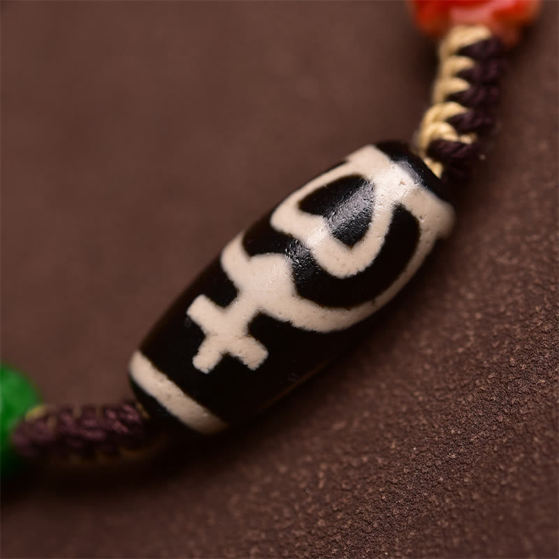 Wear FengShui Handmade Tibetan Dzi Bead Wealth Braided Rope Bracelet