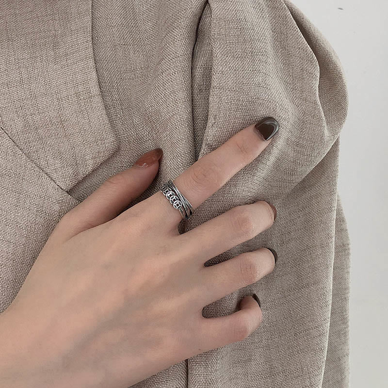 Wear FengShui 925 Sterling Silver Copper Coins Wealth Blessing Adjustable Ring