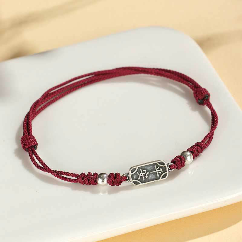 Wear FengShui Handmade 925 Sterling Silver Peace And Joy Safe Well Protection Braided Bracelet