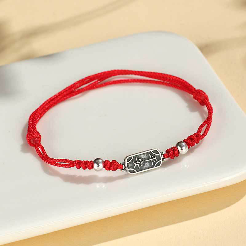 Wear FengShui Handmade 925 Sterling Silver Peace And Joy Safe Well Protection Braided Bracelet
