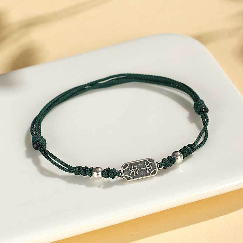 Wear FengShui Handmade 925 Sterling Silver Peace And Joy Safe Well Protection Braided Bracelet
