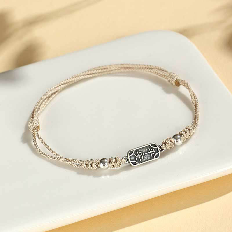 Wear FengShui Handmade 925 Sterling Silver Peace And Joy Safe Well Protection Braided Bracelet