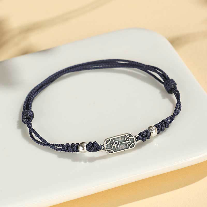 Wear FengShui Handmade 925 Sterling Silver Peace And Joy Safe Well Protection Braided Bracelet