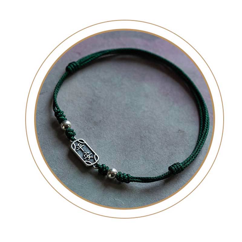 Wear FengShui Handmade 925 Sterling Silver Peace And Joy Safe Well Protection Braided Bracelet