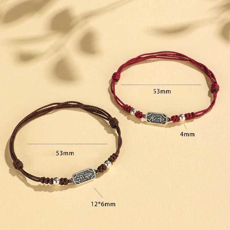 Wear FengShui Handmade 925 Sterling Silver Peace And Joy Safe Well Protection Braided Bracelet