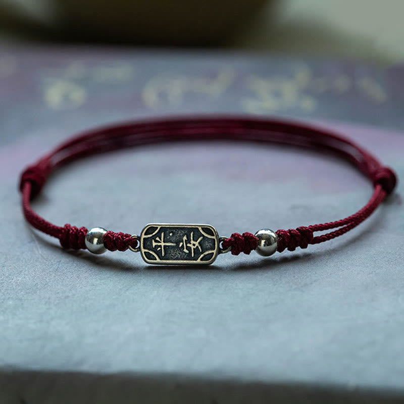 Wear FengShui Handmade 925 Sterling Silver Peace And Joy Safe Well Protection Braided Bracelet