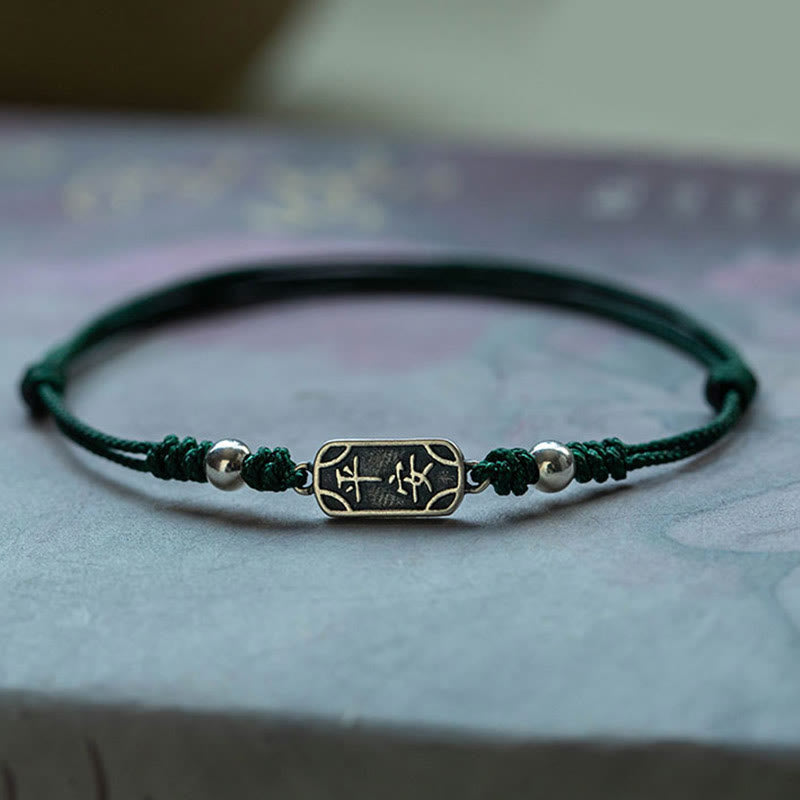 Wear FengShui Handmade 925 Sterling Silver Peace And Joy Safe Well Protection Braided Bracelet