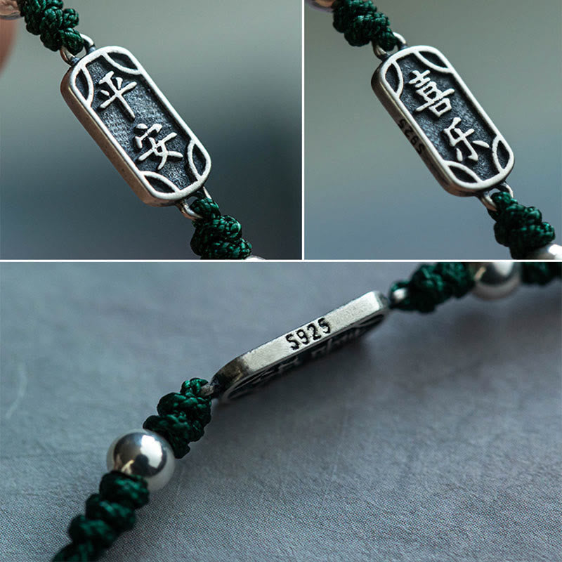 Wear FengShui Handmade 925 Sterling Silver Peace And Joy Safe Well Protection Braided Bracelet