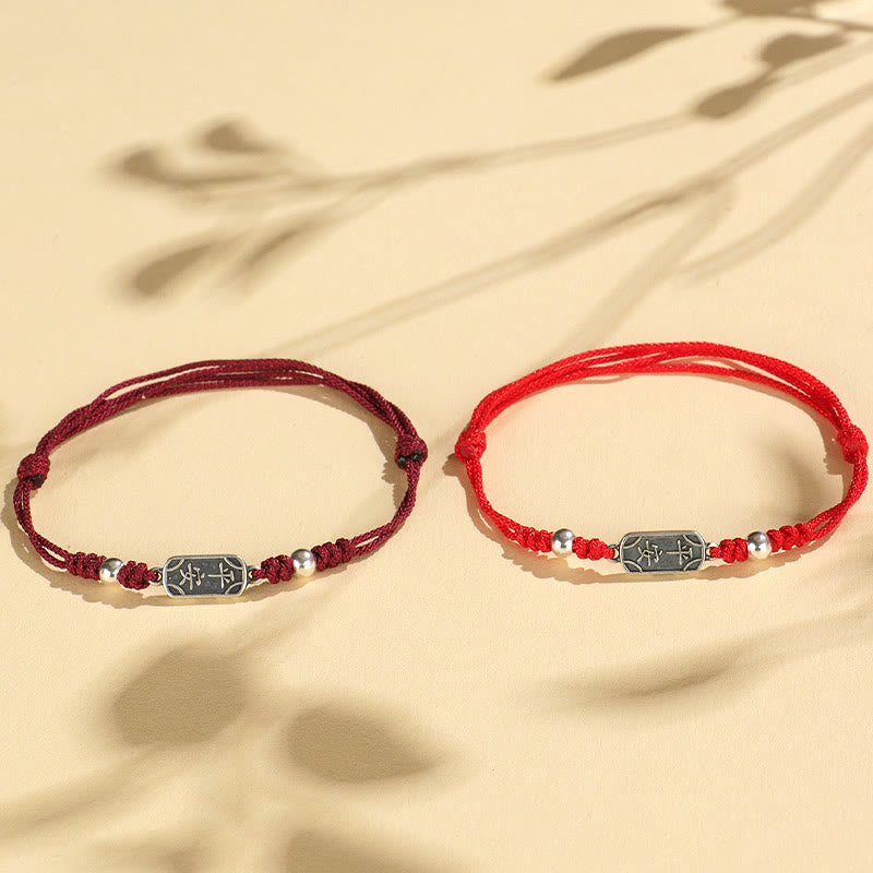 Wear FengShui Handmade 925 Sterling Silver Peace And Joy Safe Well Protection Braided Bracelet